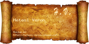 Hetesi Veron névjegykártya
